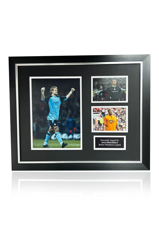 Jussi Jääskeläinen Bolton Wanderers signed framed photo montage