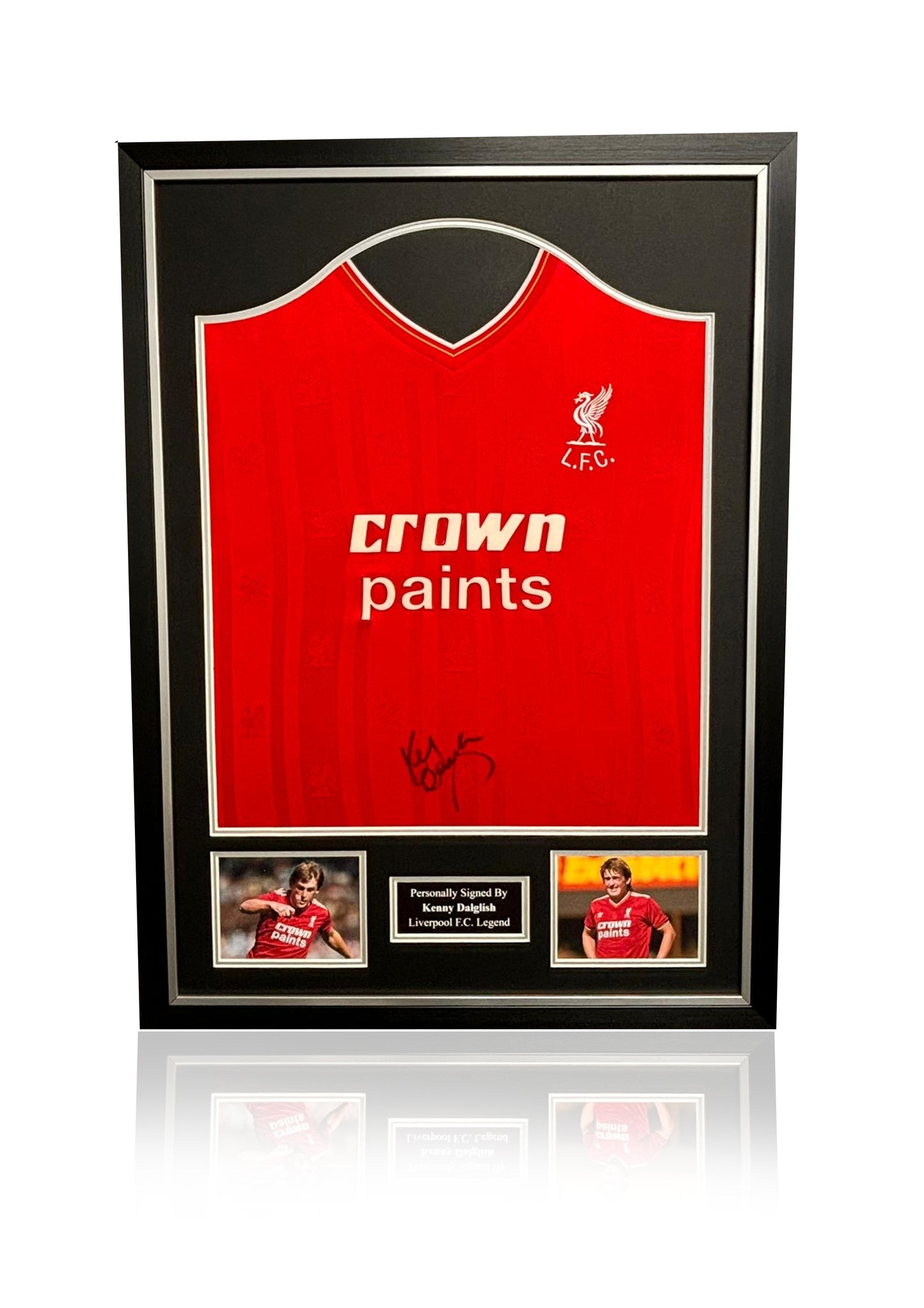 Kenny Dalglish signed framed Liverpool FC shirt