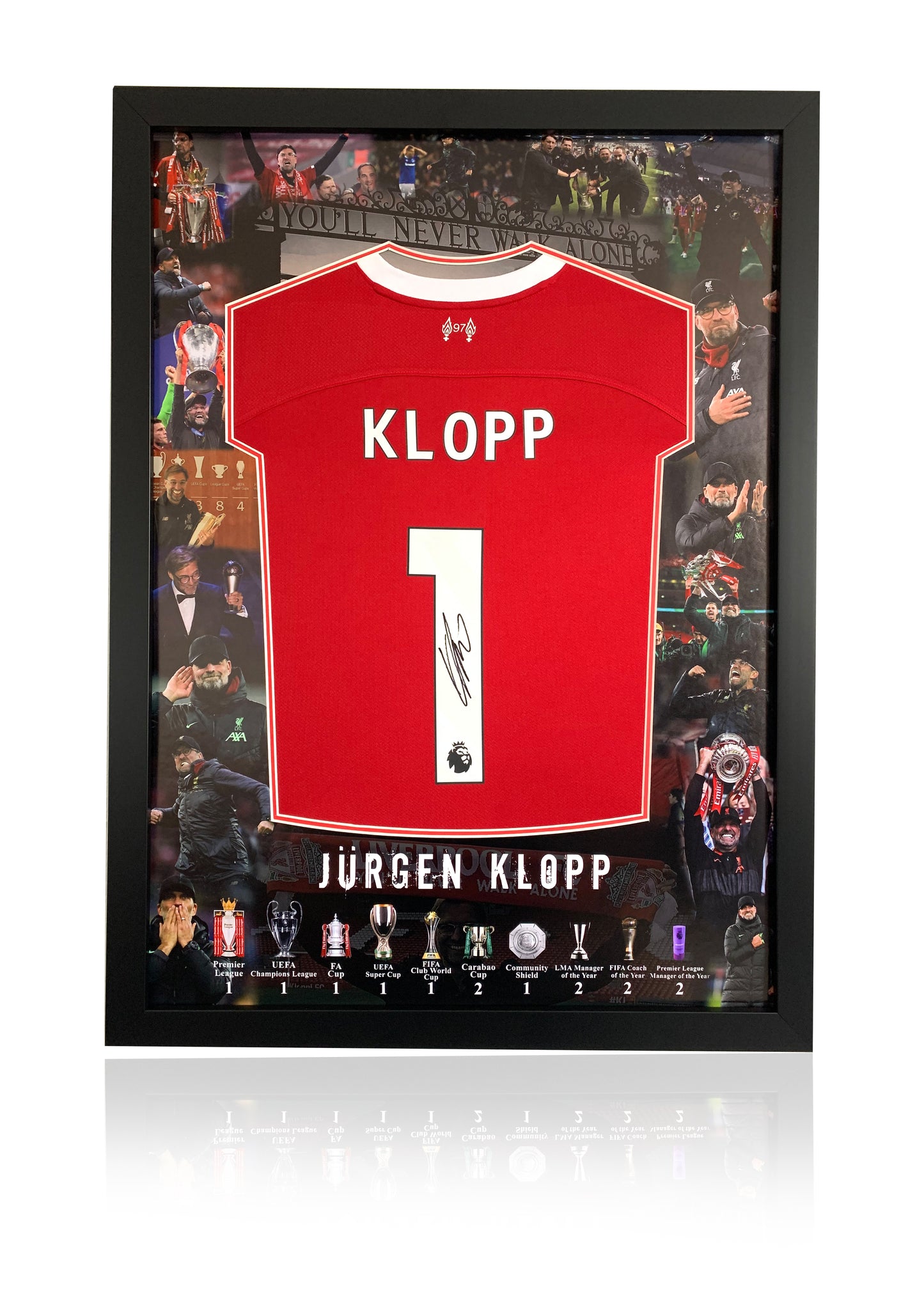 Jurgen Klopp deluxe montage signed framed Liverpool FC 23/24 shirt