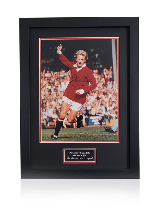 Denis Law Manchester United hand signed framed photo