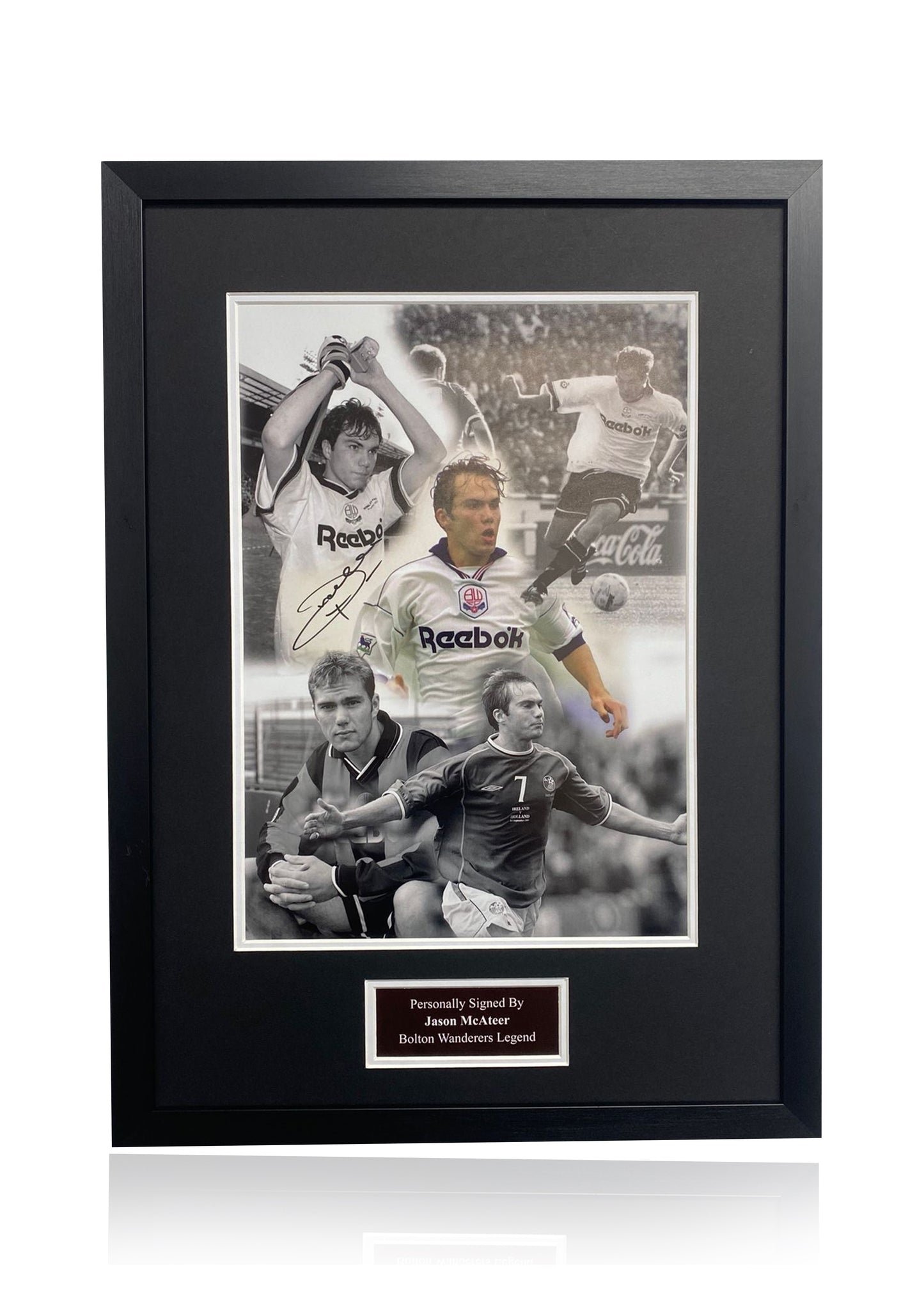 Jason McAteer Bolton Wanderers signed framed photo montage