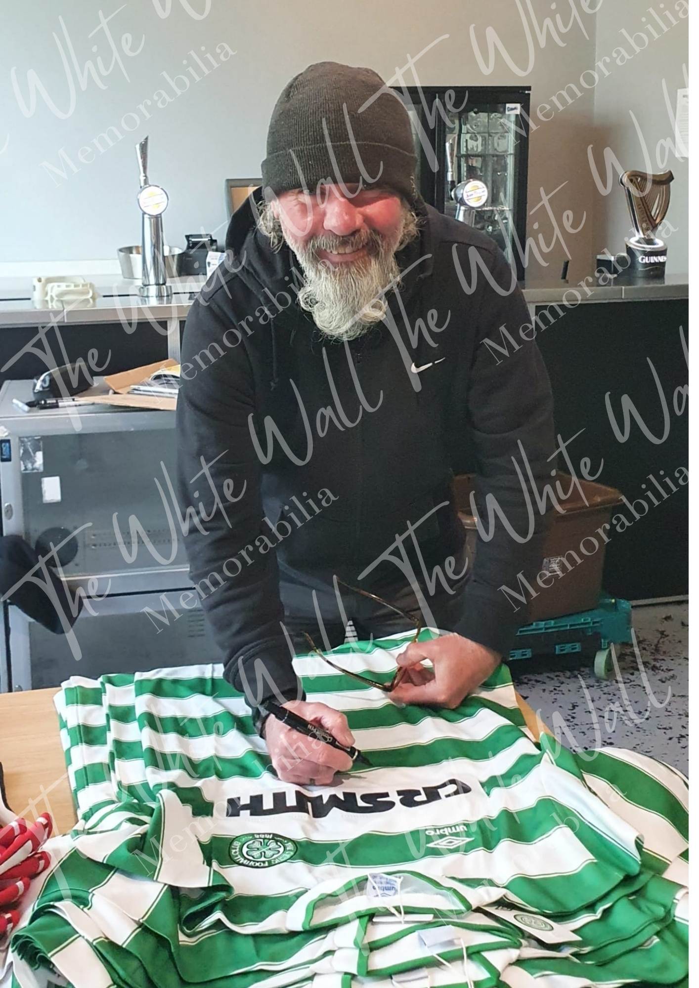 Brian McClair signed framed Celtic football shirt