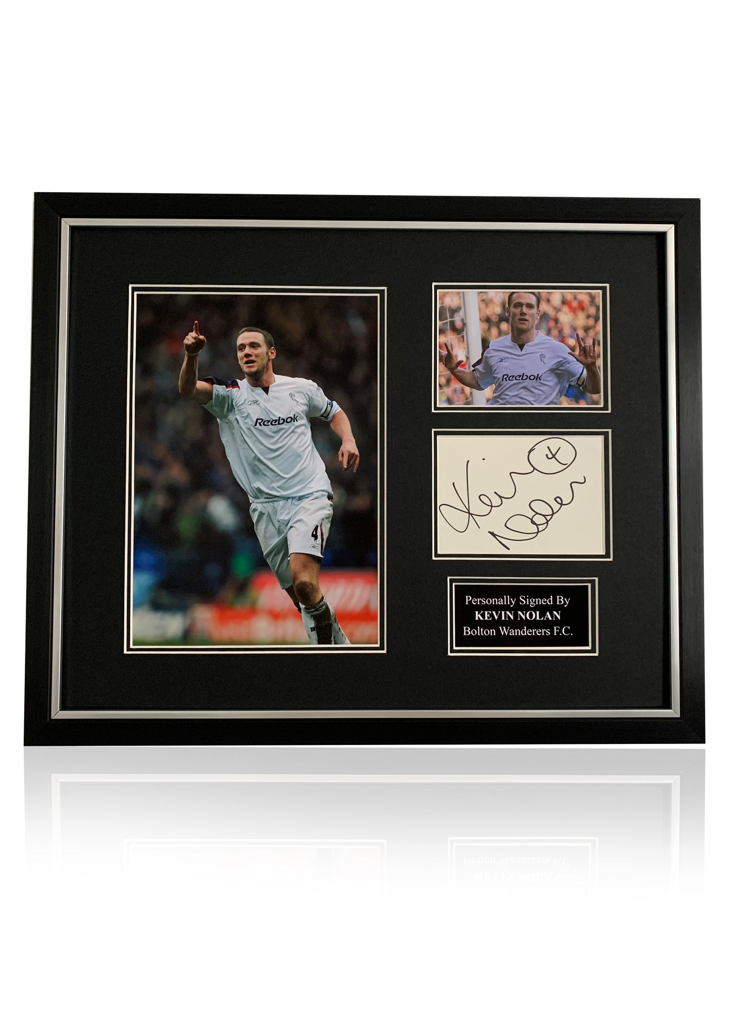 Kevin Nolan Bolton Wanderers signed framed photo card montage