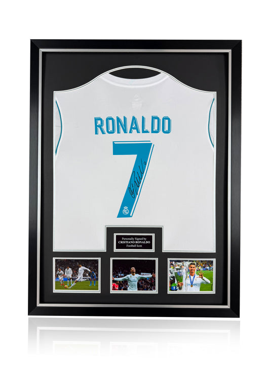 Cristiano Ronaldo Real Madrid signed framed football shirt