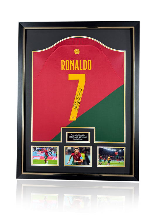 Cristiano Ronaldo Portugal signed framed football shirt