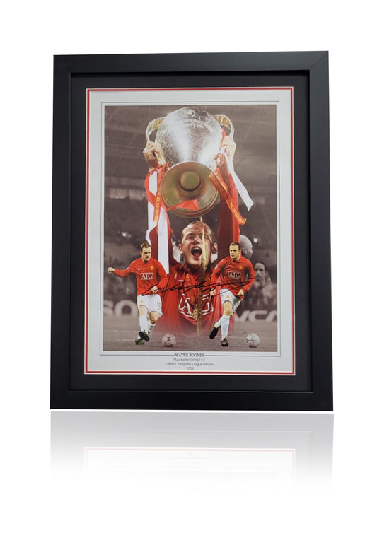 Wayne Rooney Manchester United signed framed photo montage