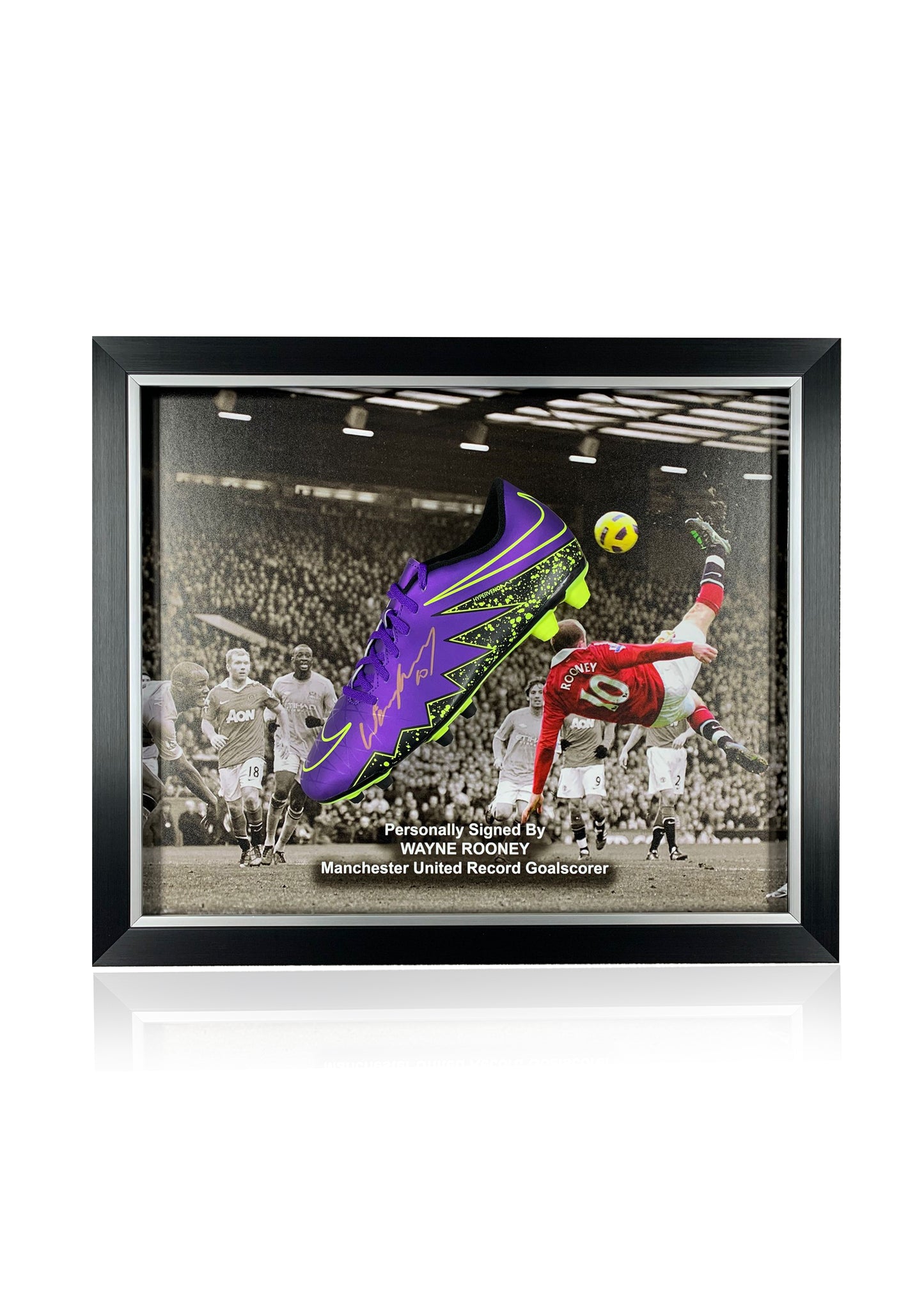 Wayne Rooney Manchester United signed framed football boot