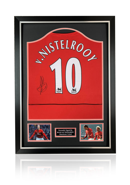 Ruud Van Nistelrooy Manchester United signed framed football shirt