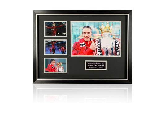 Robin Van Persie Manchester United signed framed photo montage