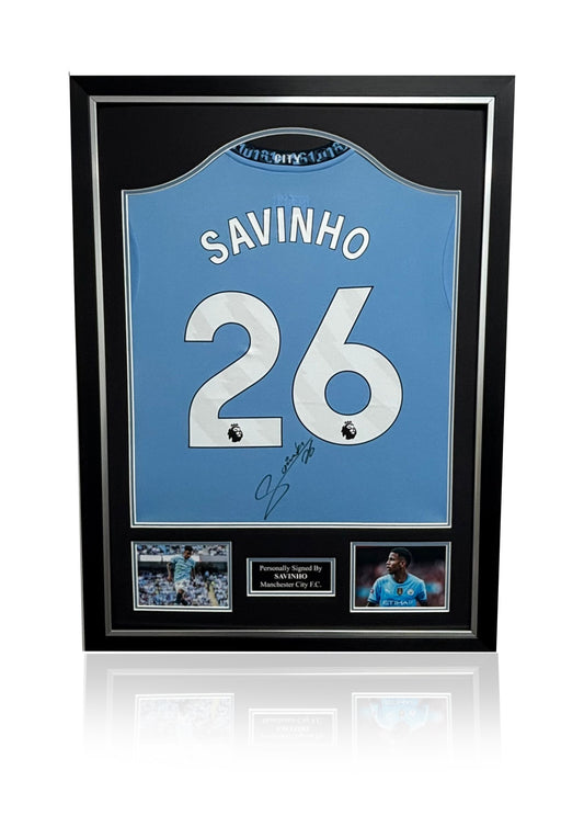 Savinho Manchester City 2024/25 signed frame football shirt