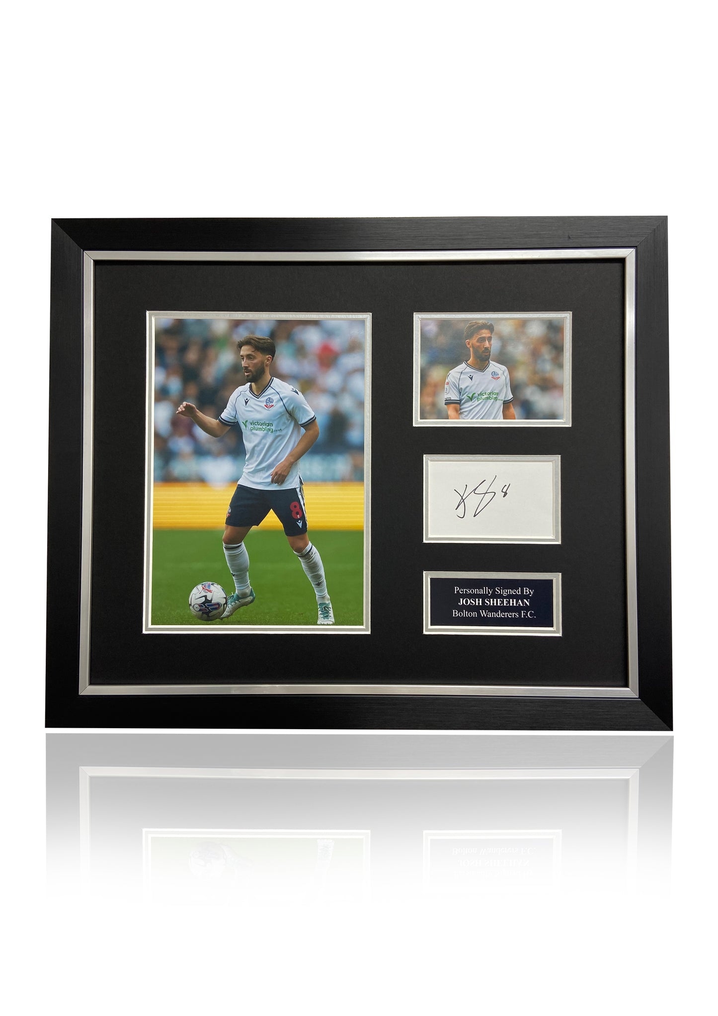 Josh Sheehan Bolton Wanderers F.C. signed framed photo card montage