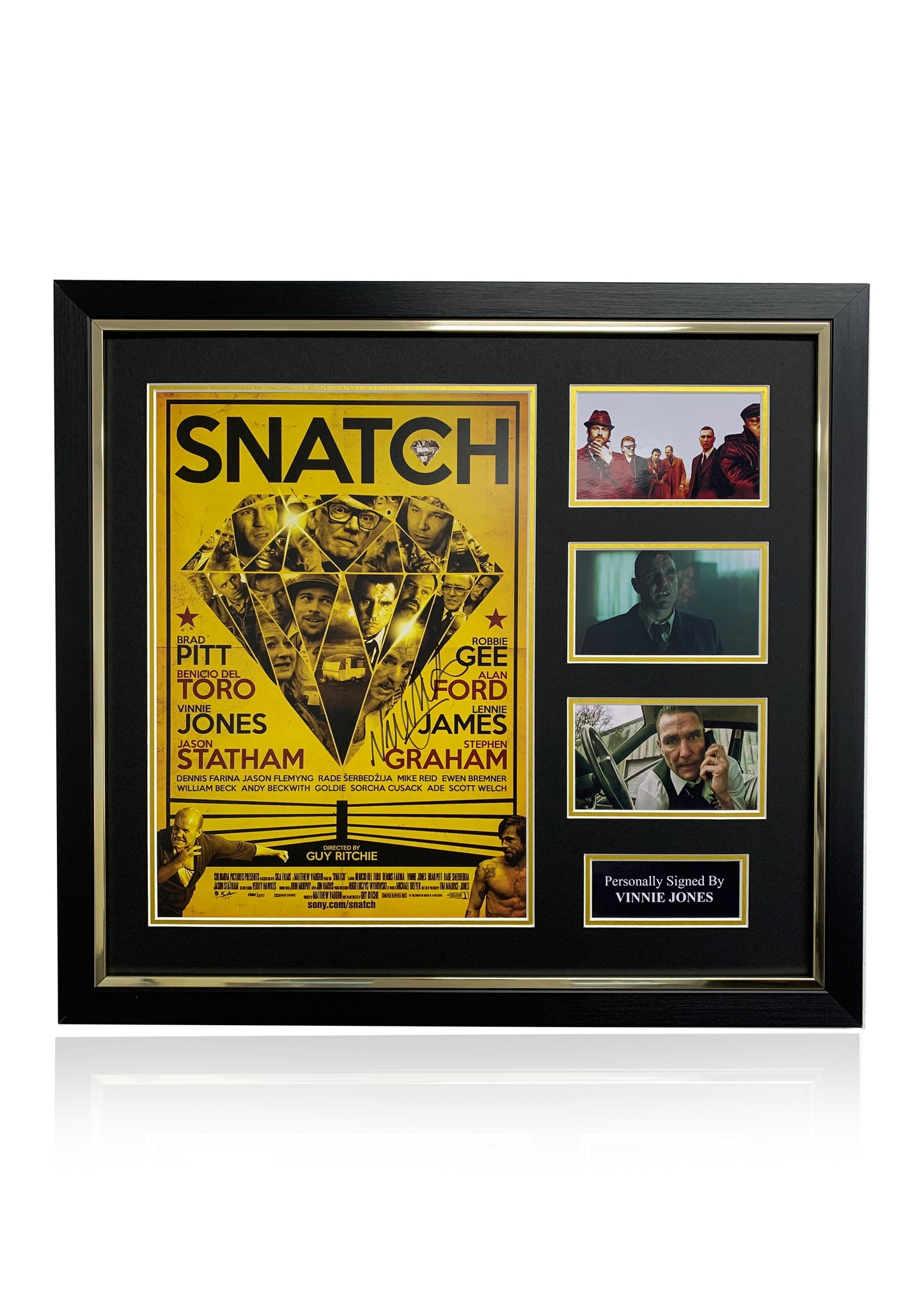 Signed Snatch film memorabilia movie poster by Vinnie Jones