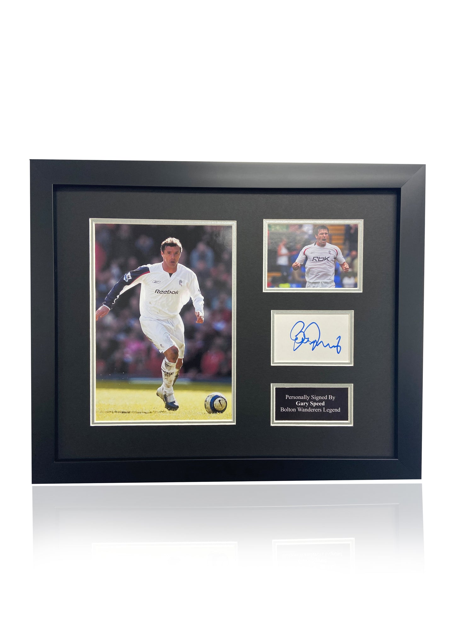 Gary Speed Bolton Wanderers FC Signed Framed Photo Card Display