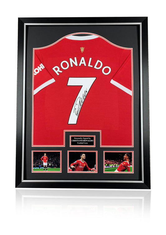 Cristiano Ronaldo Manchester United signed framed football shirt