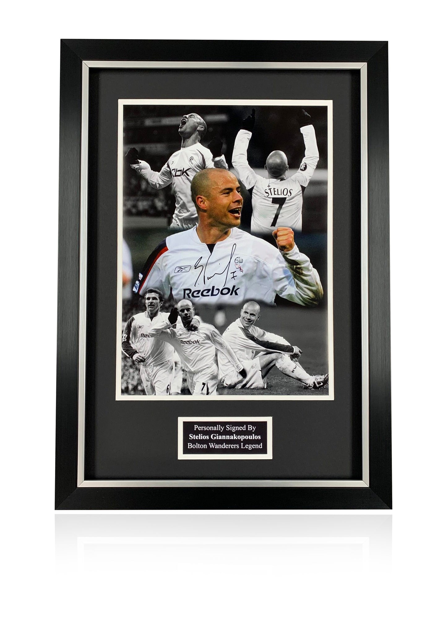Stelios Giannakopoulos Bolton Wanderers framed signed photo montage