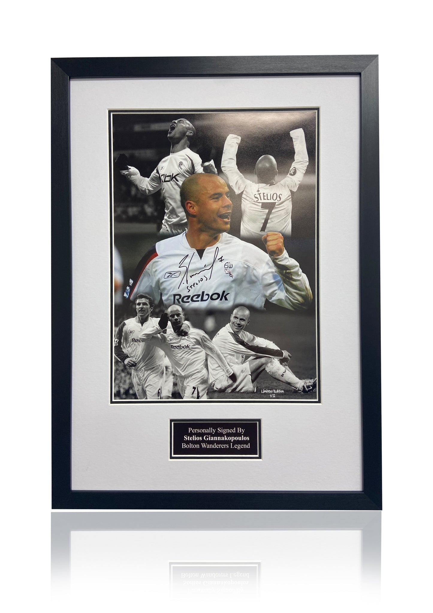 Stelios Giannakopoulos Bolton Wanderers Framed Signed Photo Montage