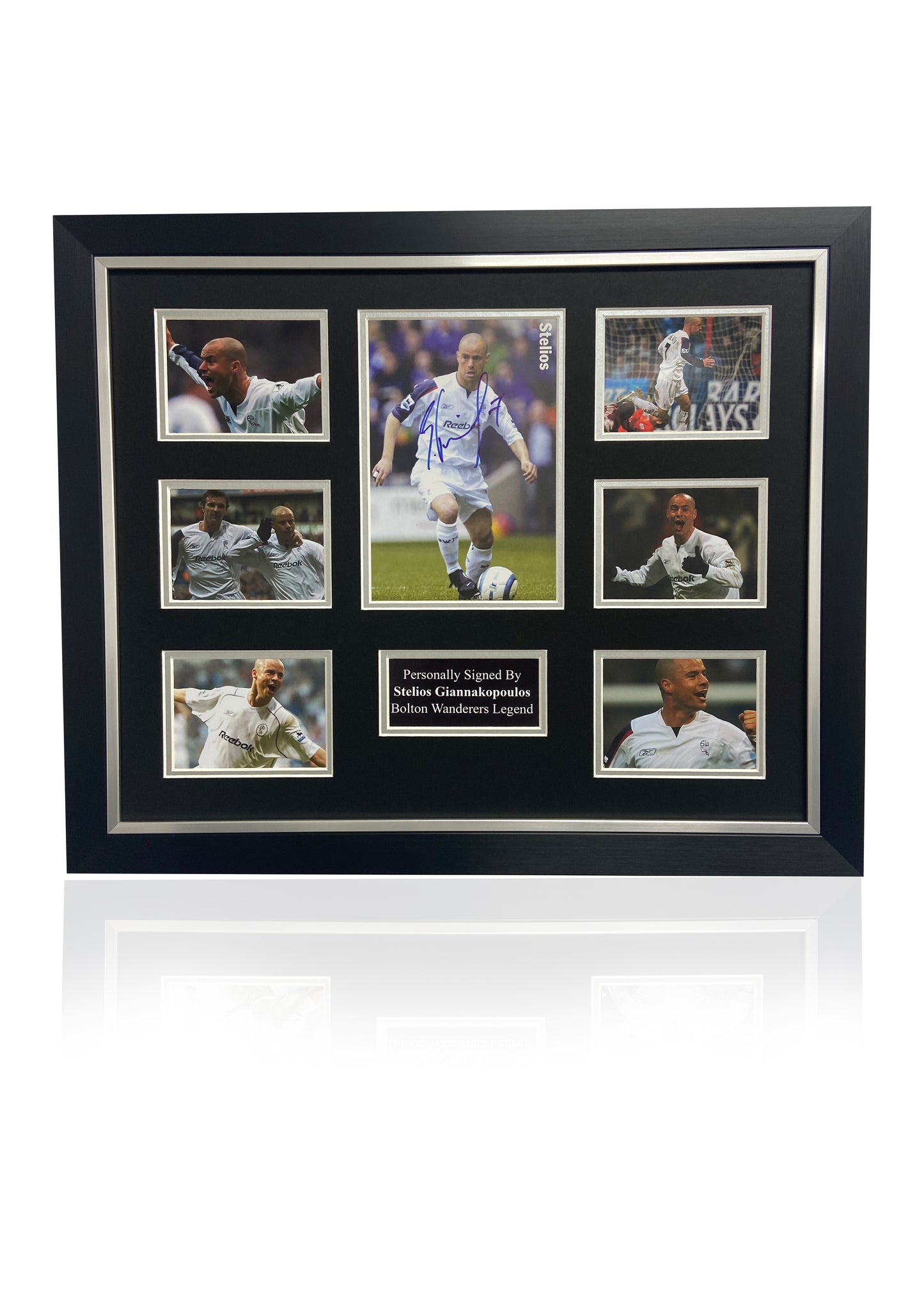 Stelios Giannakopoulos Bolton Wanderers signed framed photo montage