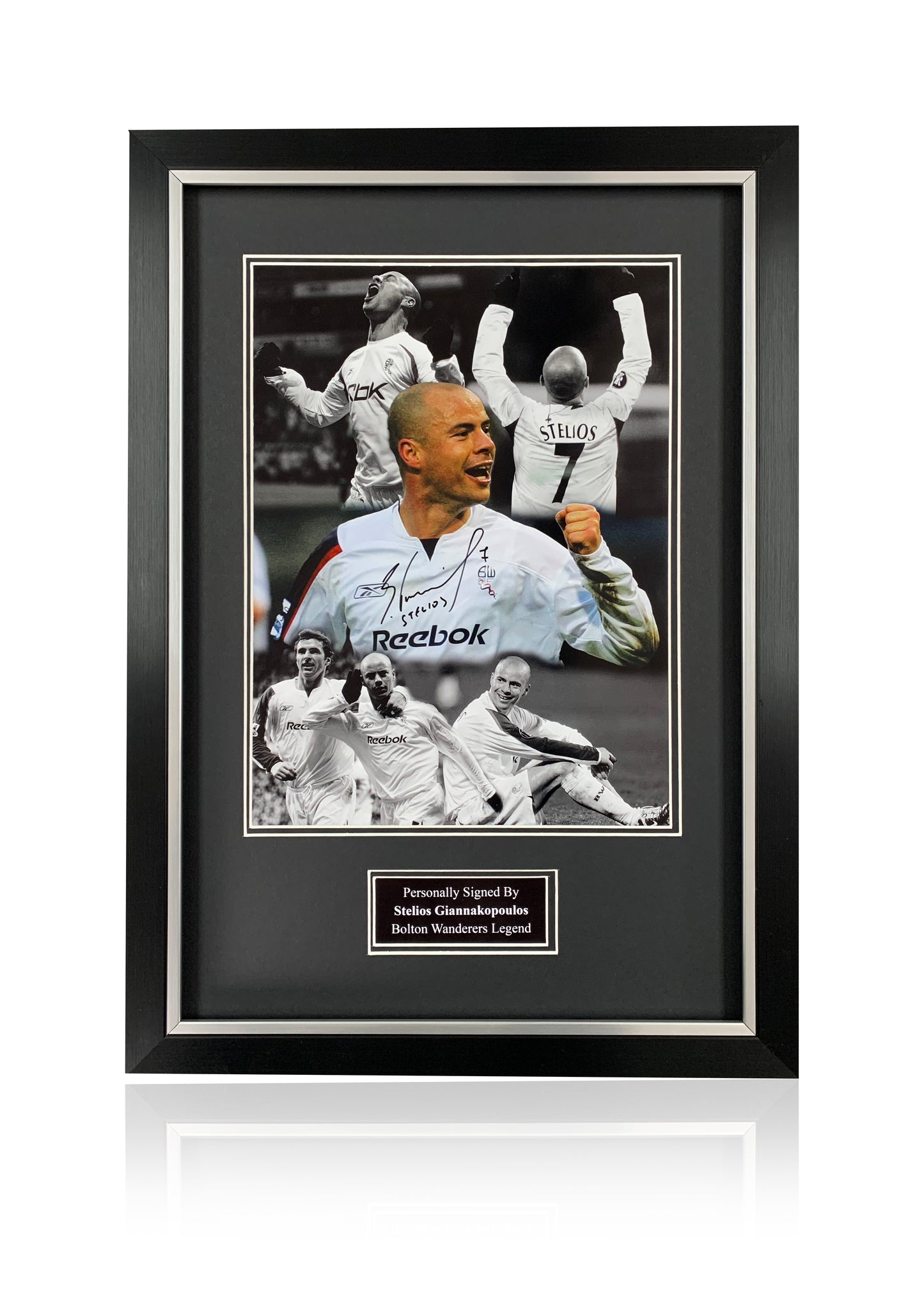 Stelios Giannakopoulos Bolton Wanderers framed signed photo montage