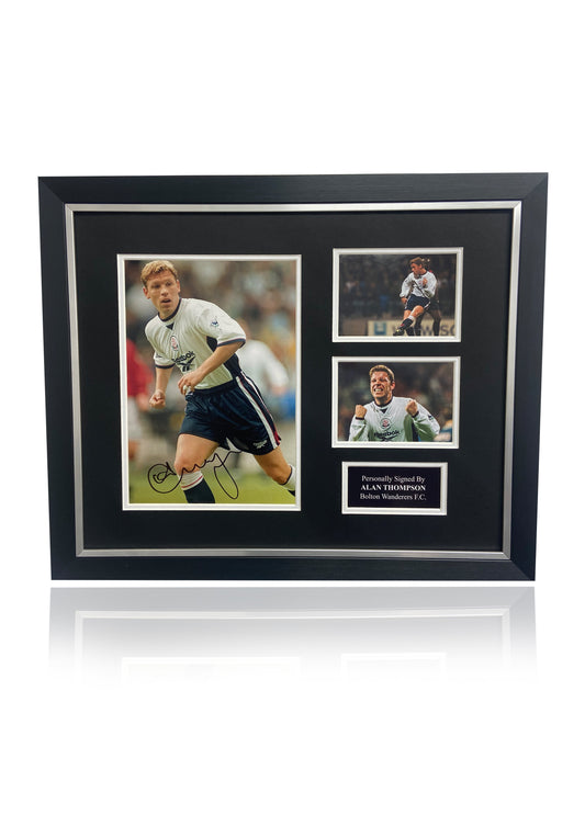 Alan Thompson Bolton Wanderers F.C. hand signed framed photo montage