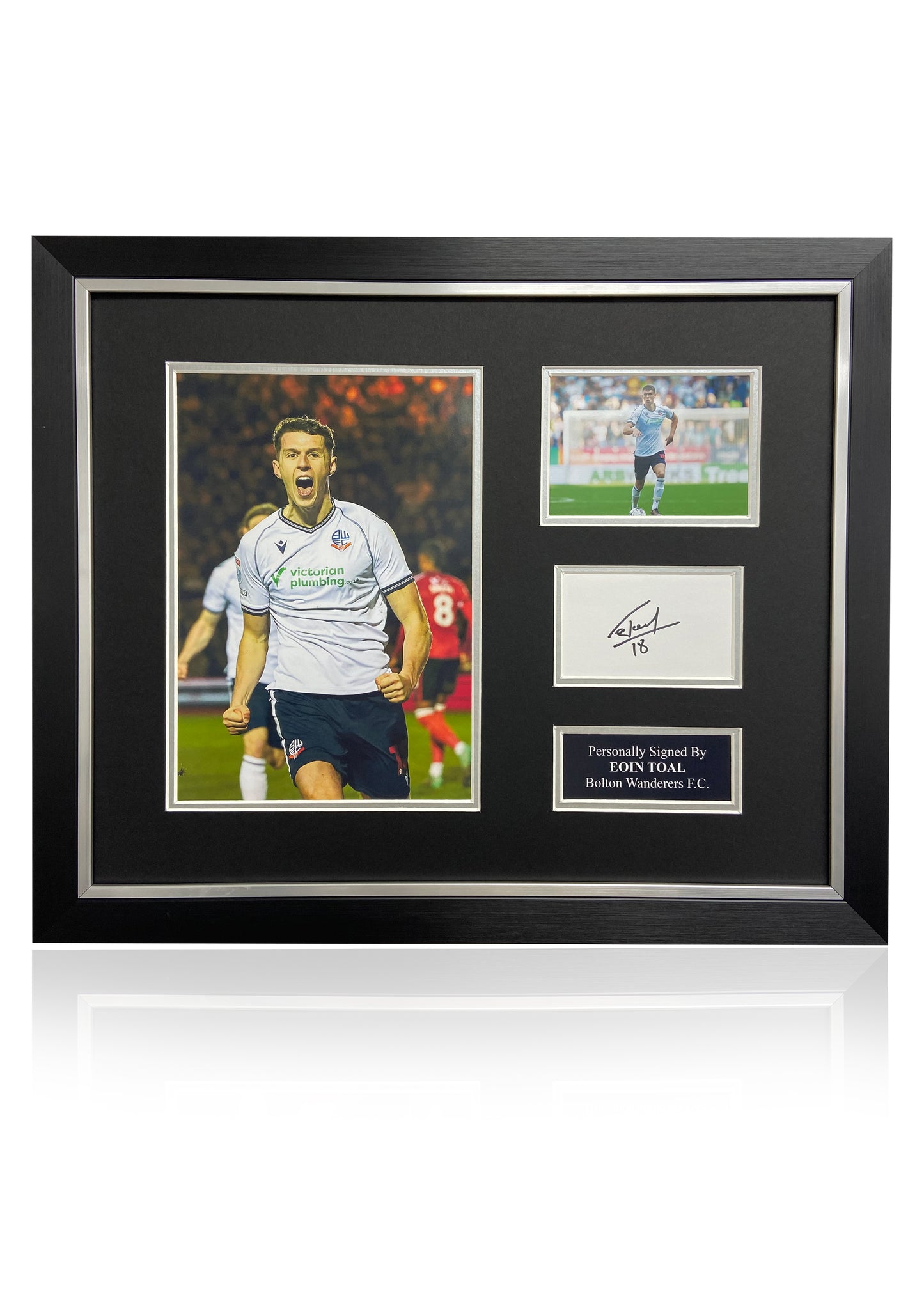 Eoin Toal Bolton Wanderers F.C. hand signed framed photo card montage