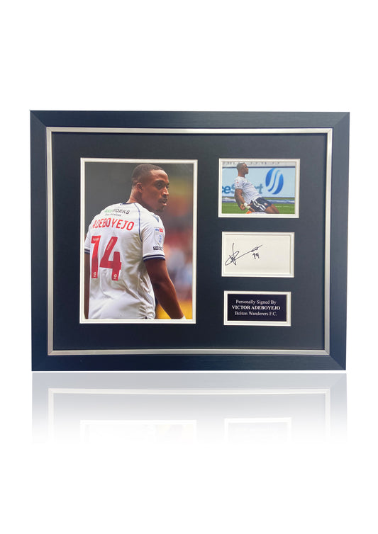 Victor Adeboyejo Bolton Wanderers F.C. signed framed photo montage