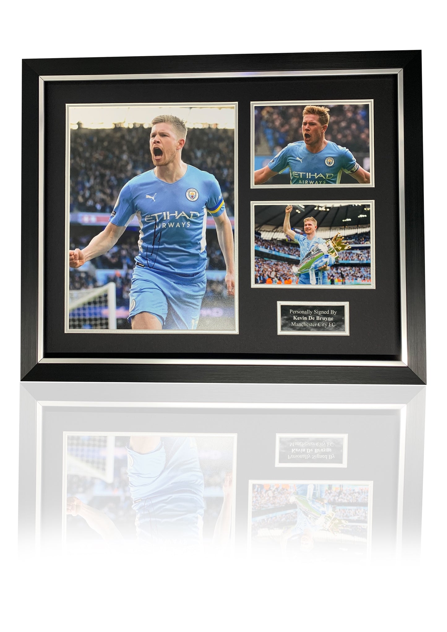 Kevin De Bruyne framed signed Manchester City photo montage