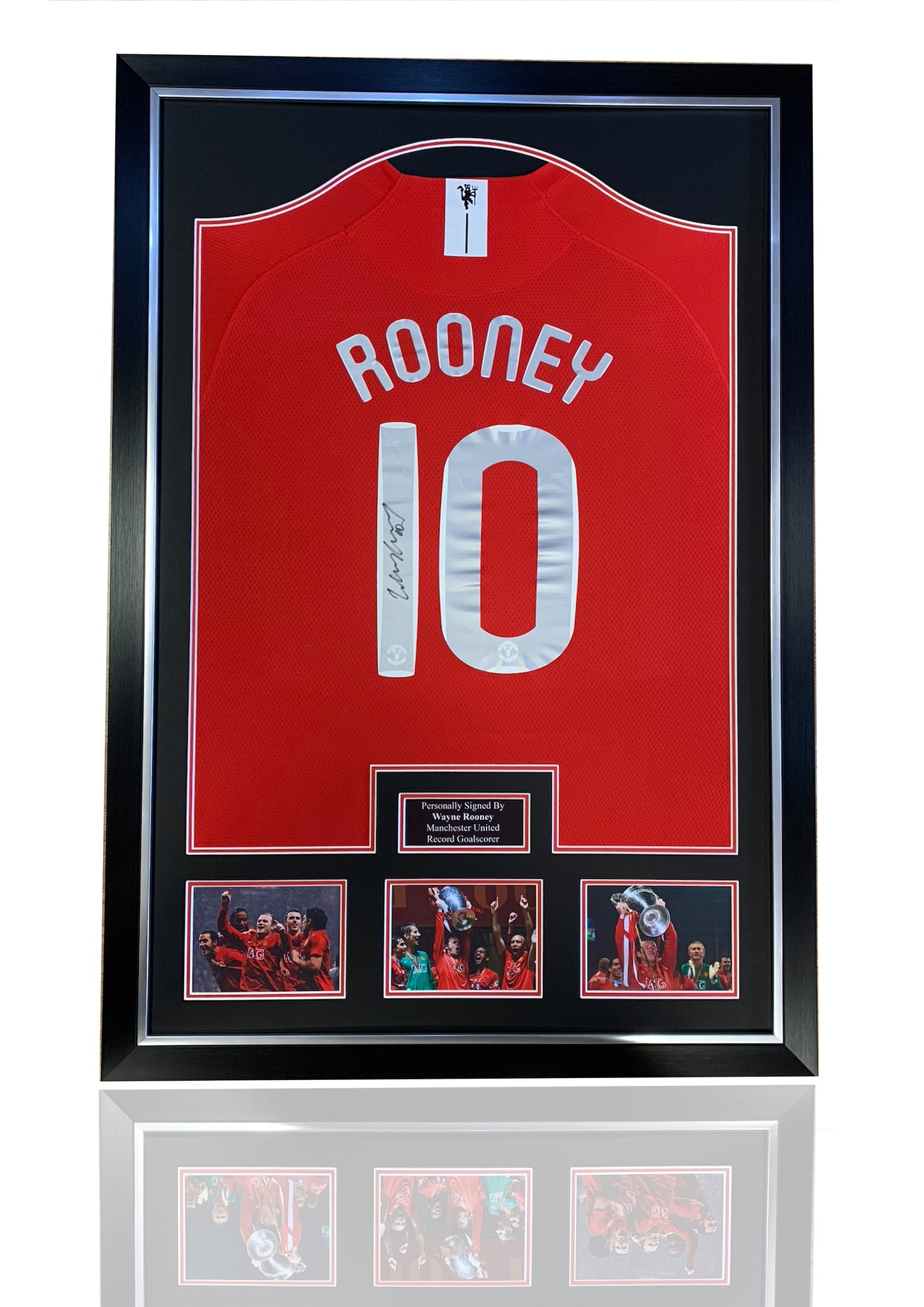 Wayne Rooney signed 2008 Manchester United deluxe frame shirt