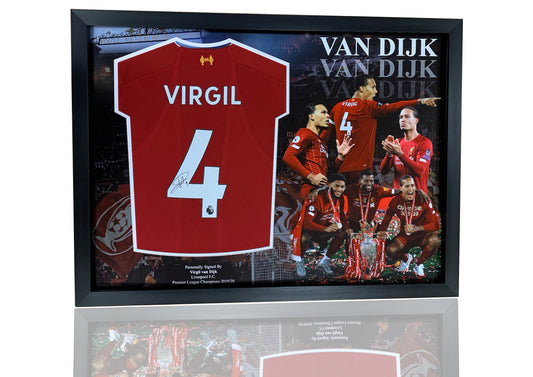 Virgil Van Dijk Liverpool signed montage frame