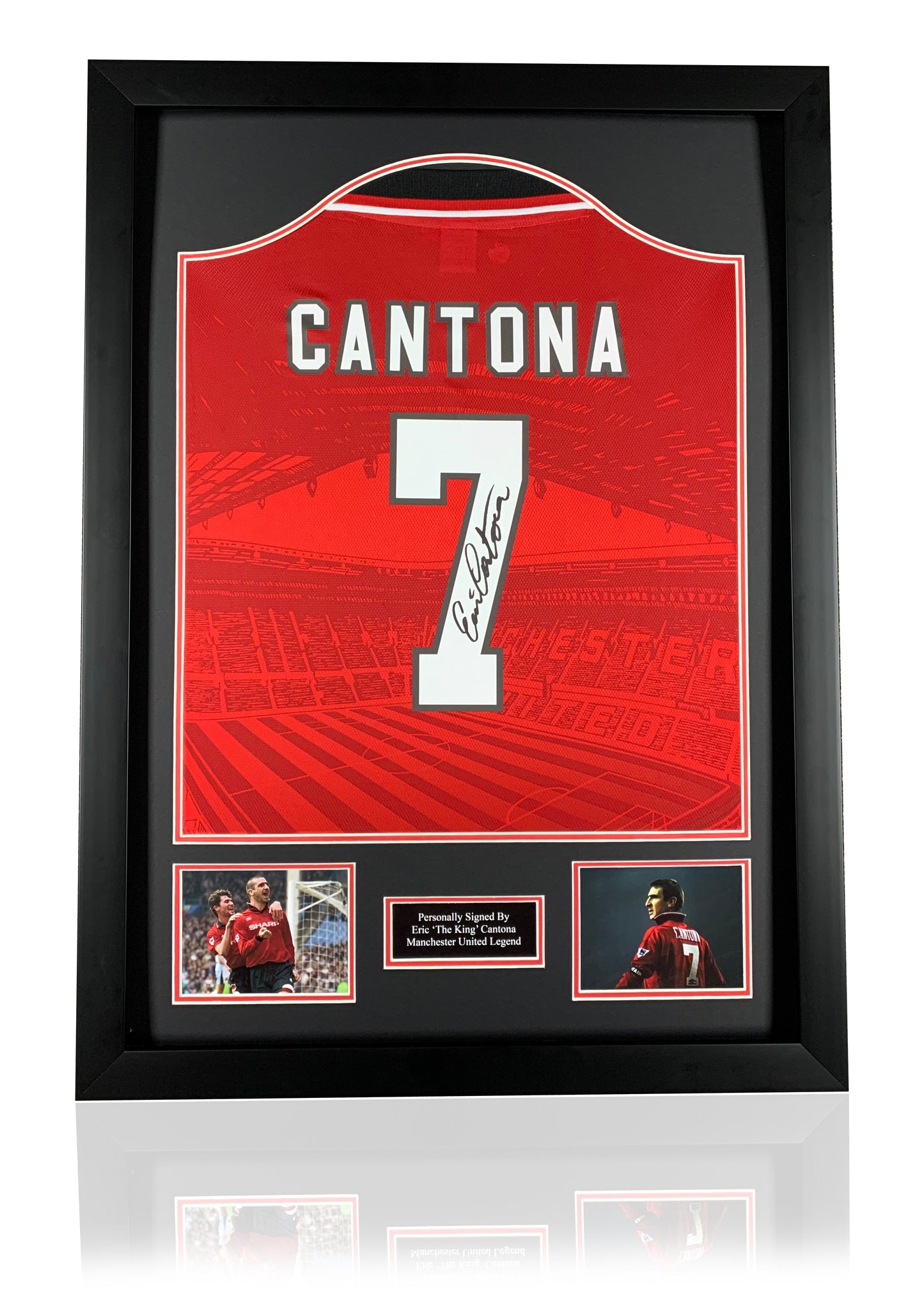 Eric Cantona number 7 Manchester United signed framed shirt