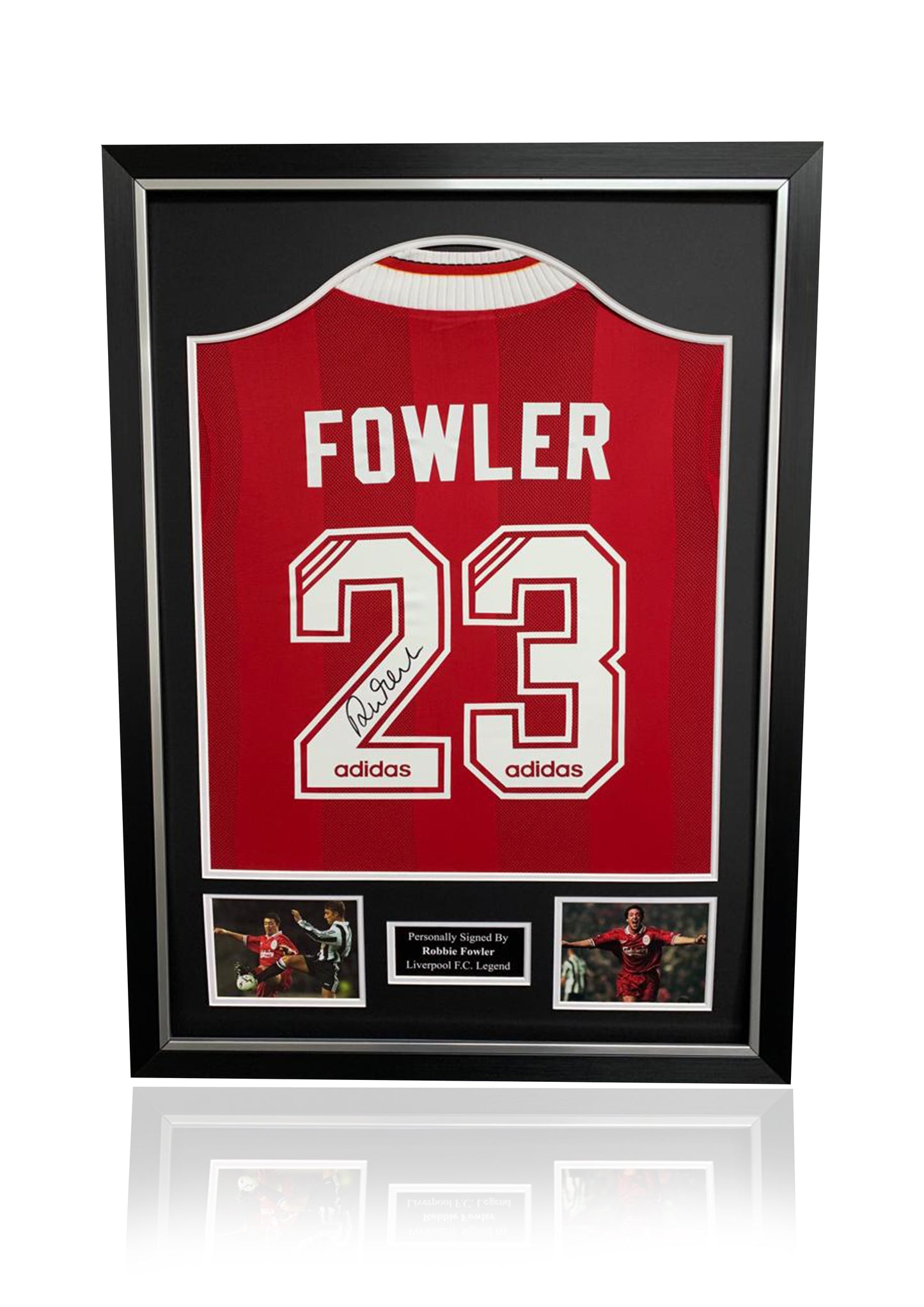 Robbie Fowler 23 signed framed Liverpool FC shirt