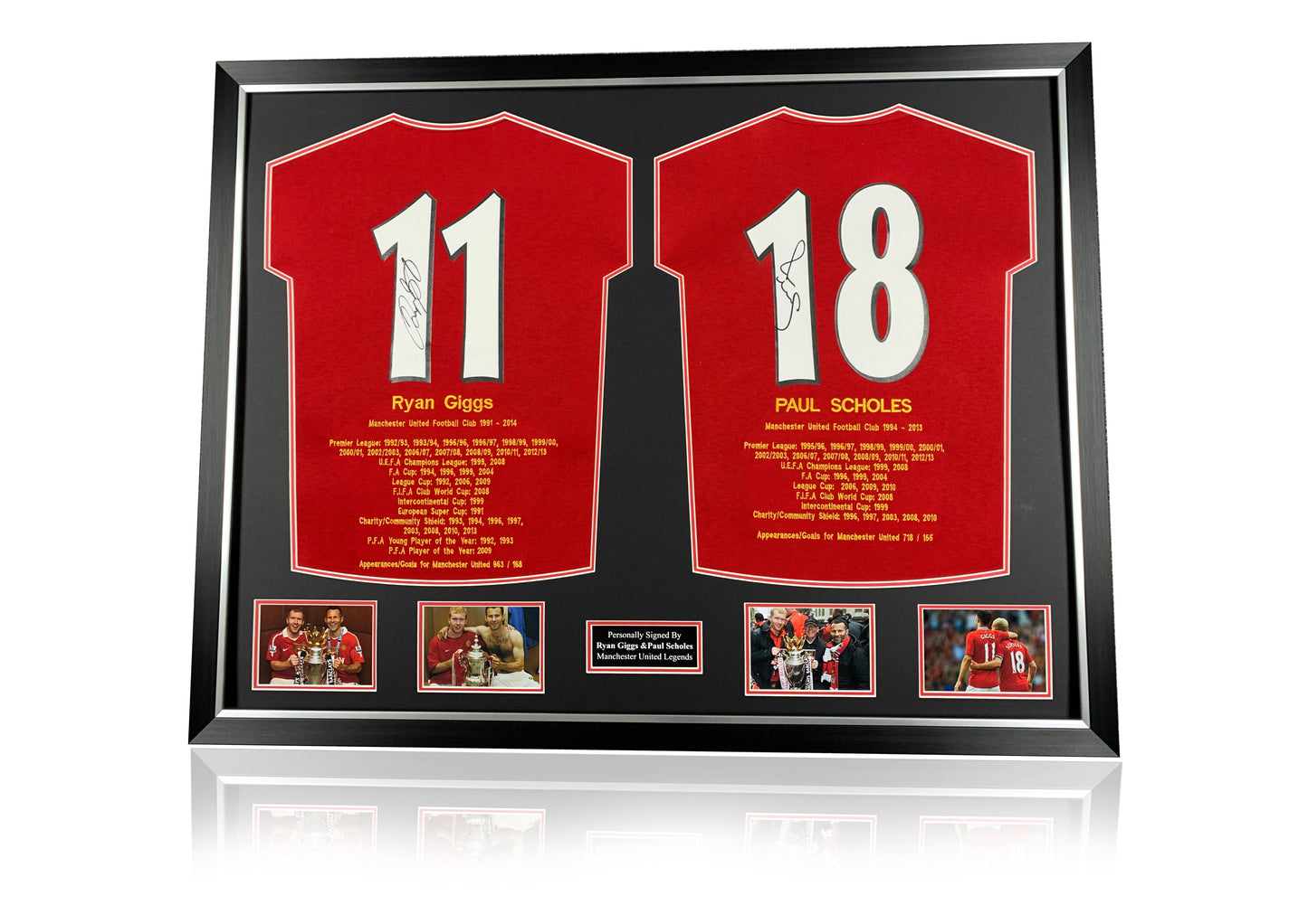 Paul Scholes and Ryan Giggs signed double shirt