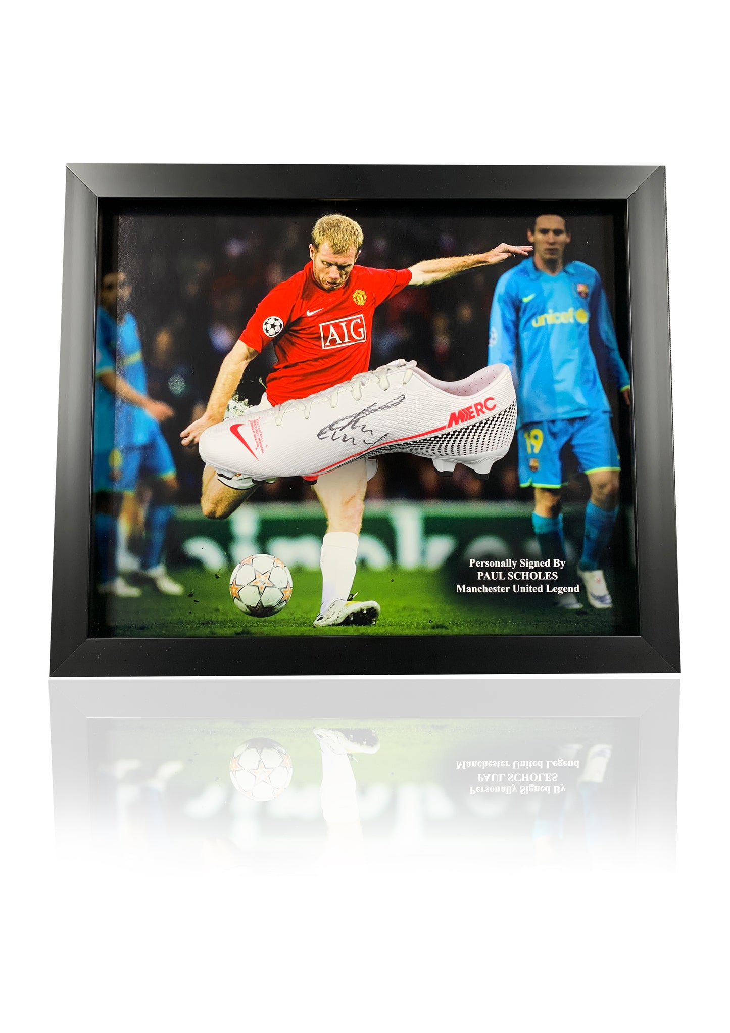 Paul Scholes Signed football boot dome frame