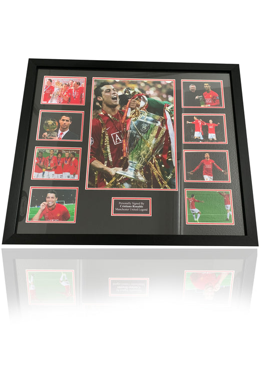 Cristiano Ronaldo Manchester United large signed photo montage display