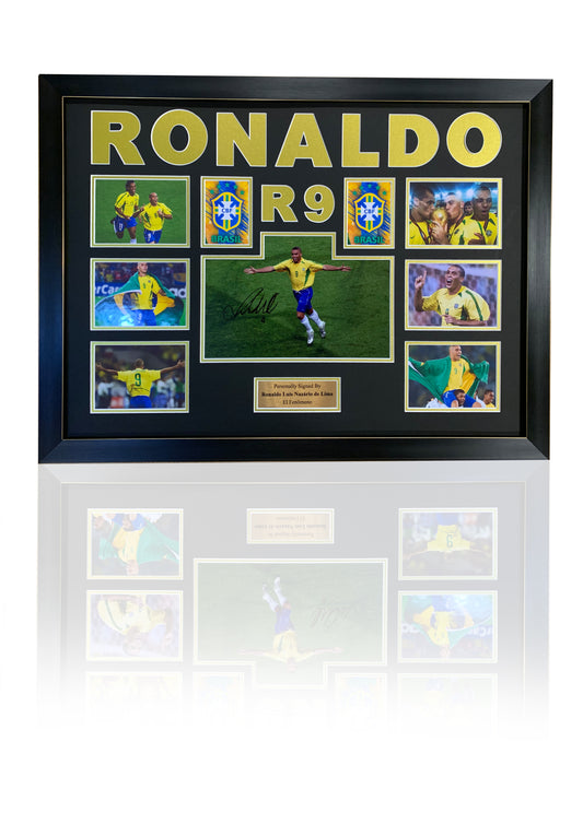 Ronaldo R9 signed framed photo montage display