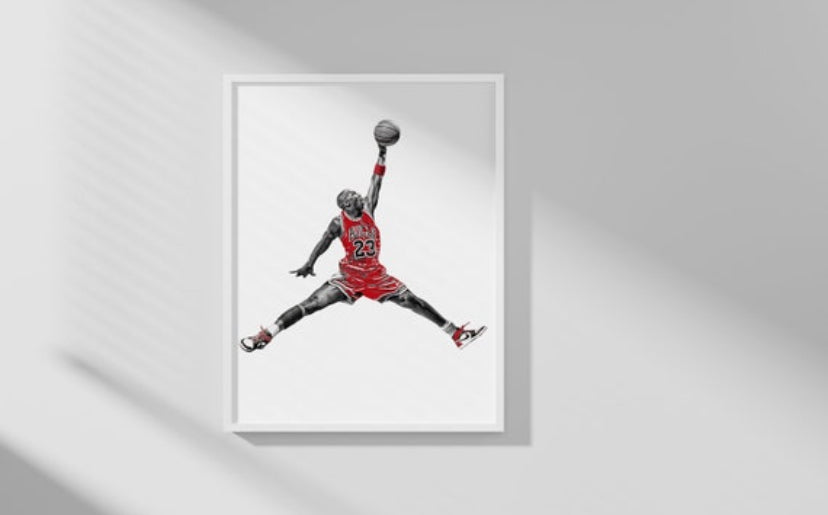 Michael Jordan 23 The Jump man print