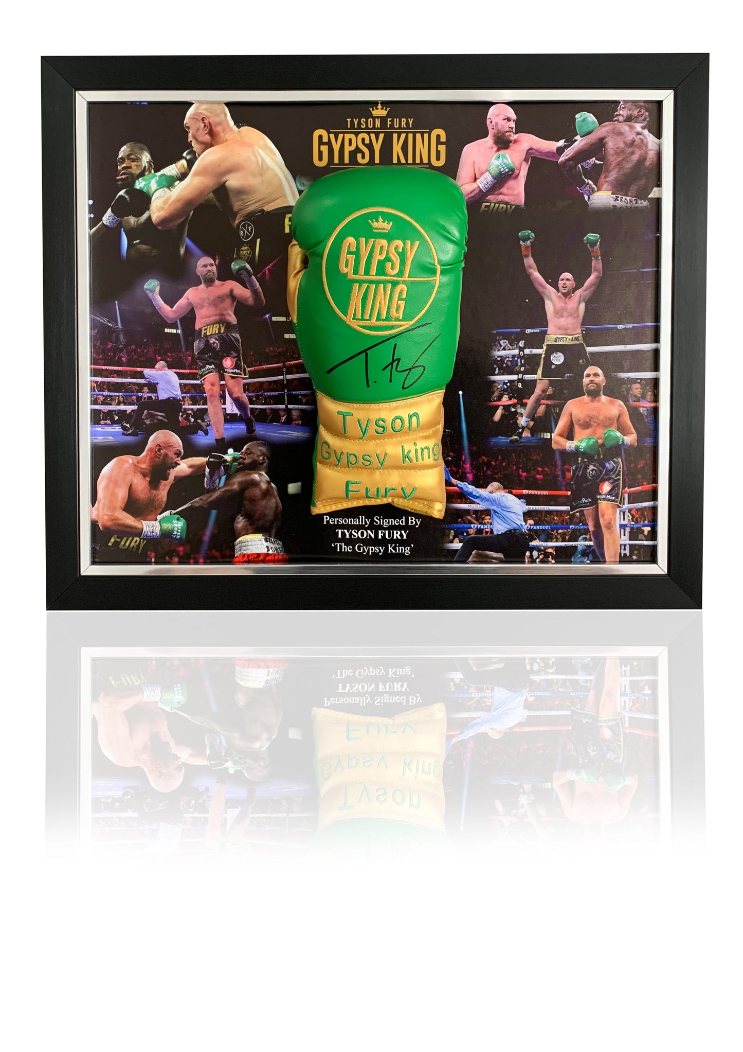 Tyson Fury The Gypsy King signed glove dome frame