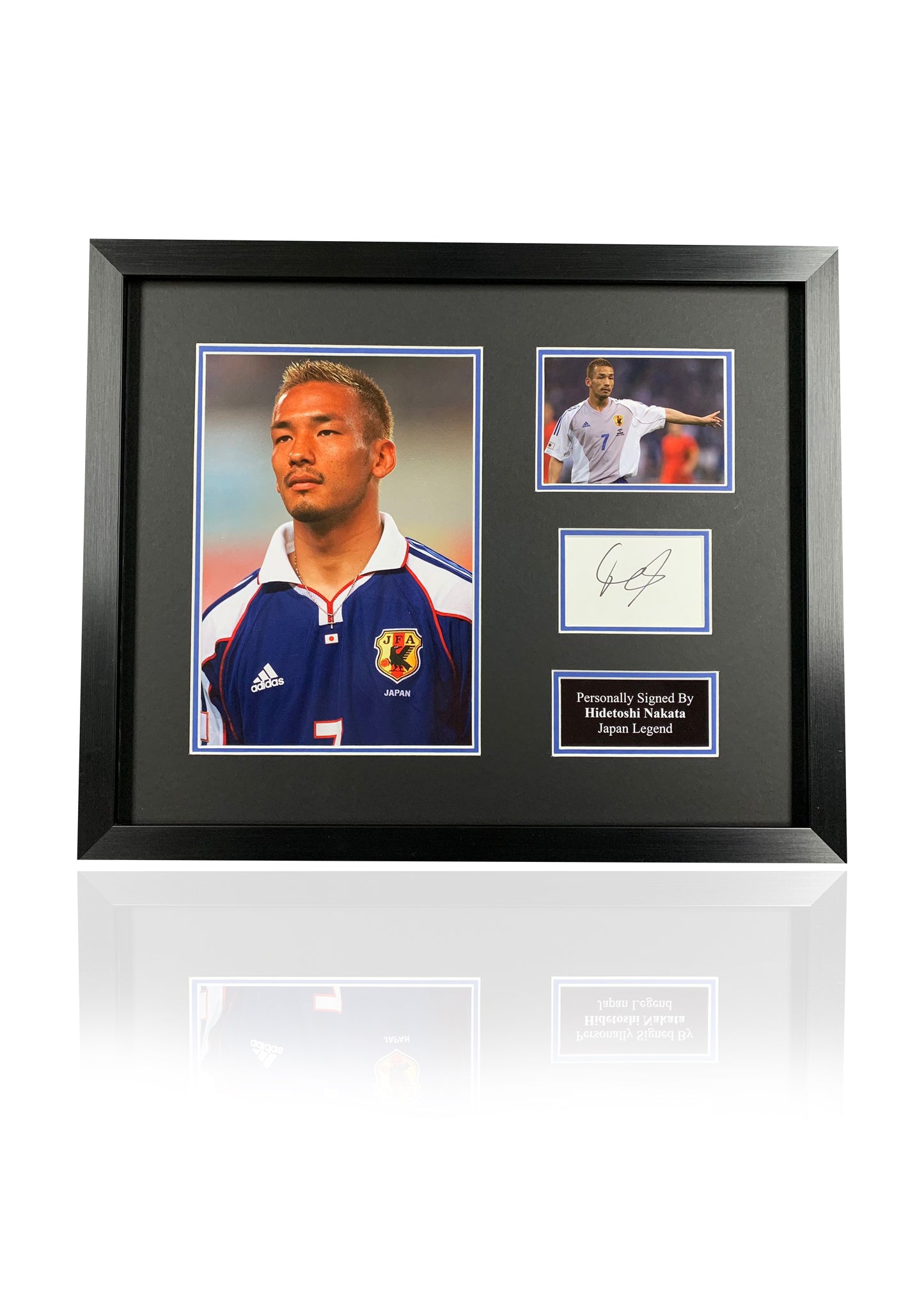 Hidetoshi Nakata Bolton Wanderers FC signed framed photo card montage