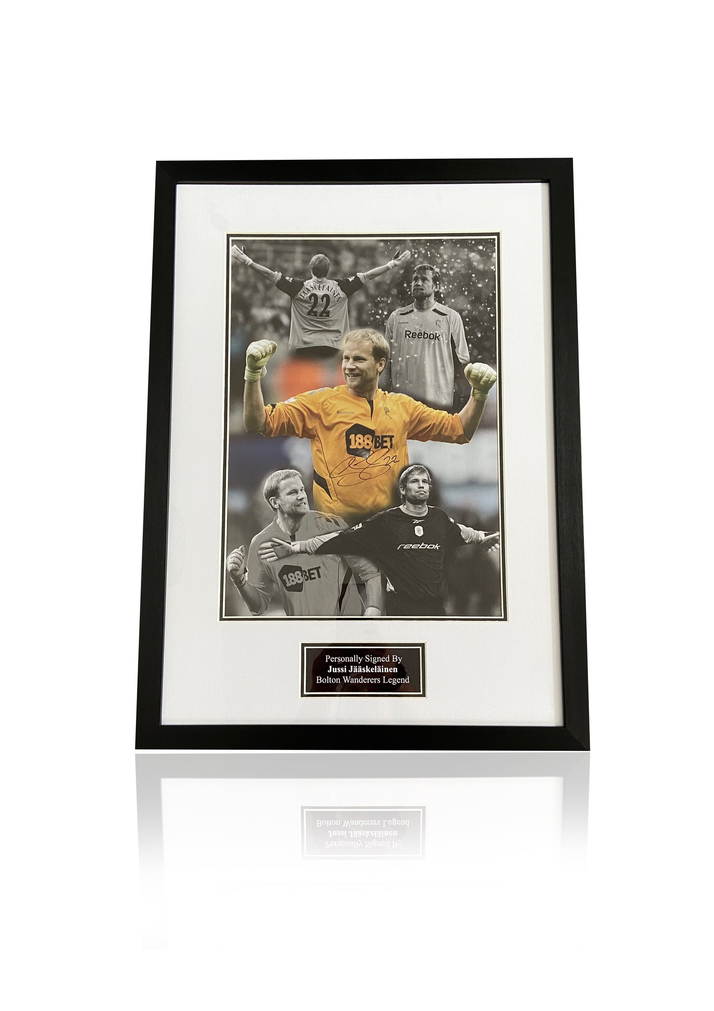 Jussi Jääskeläinen Bolton Wanderers signed framed photo montage
