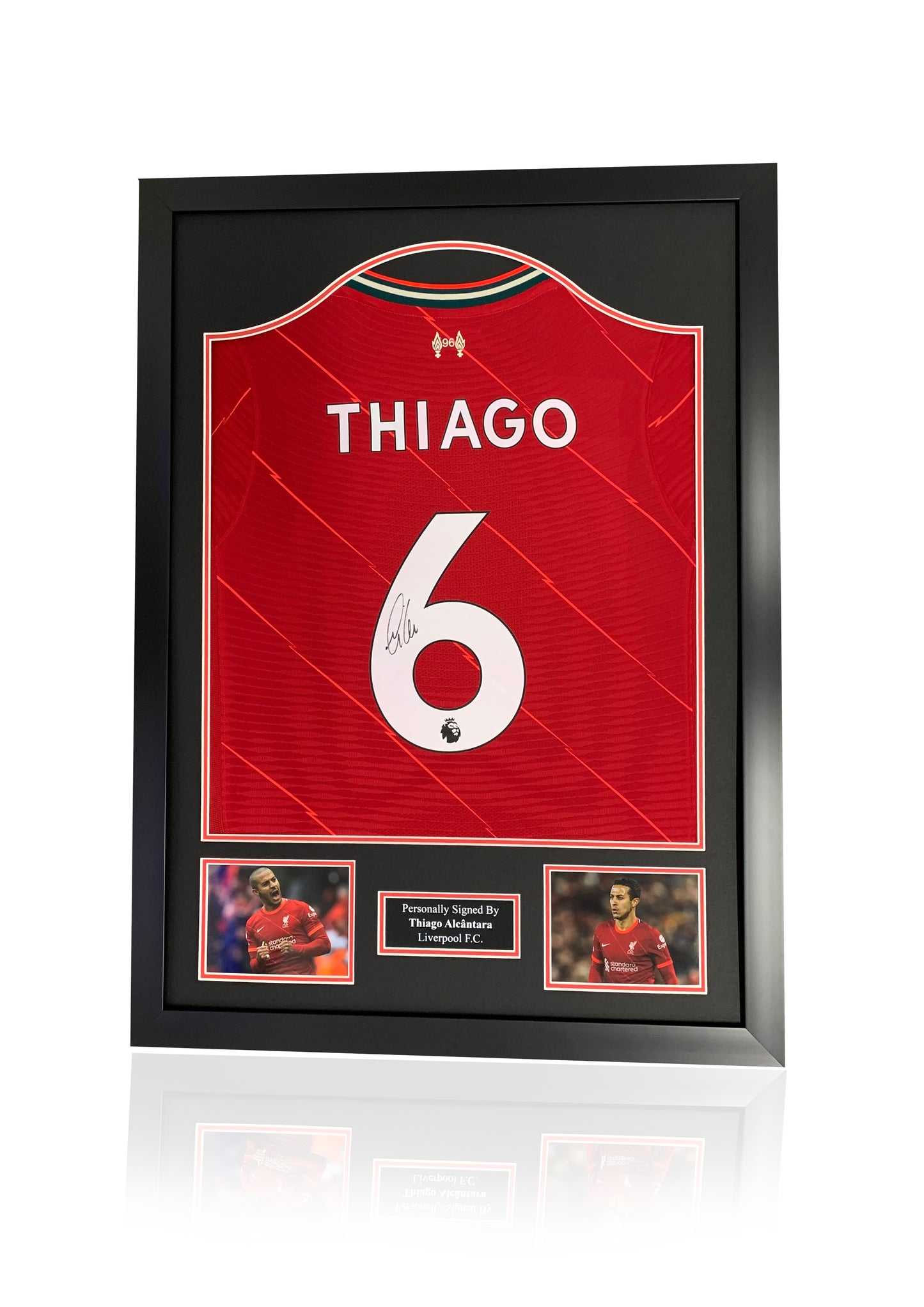 Thiago Liverpool FC framed signed shirt